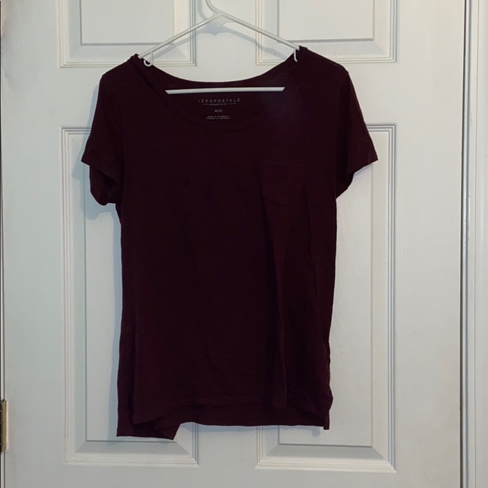 Aeropostale Maroon pocket tee